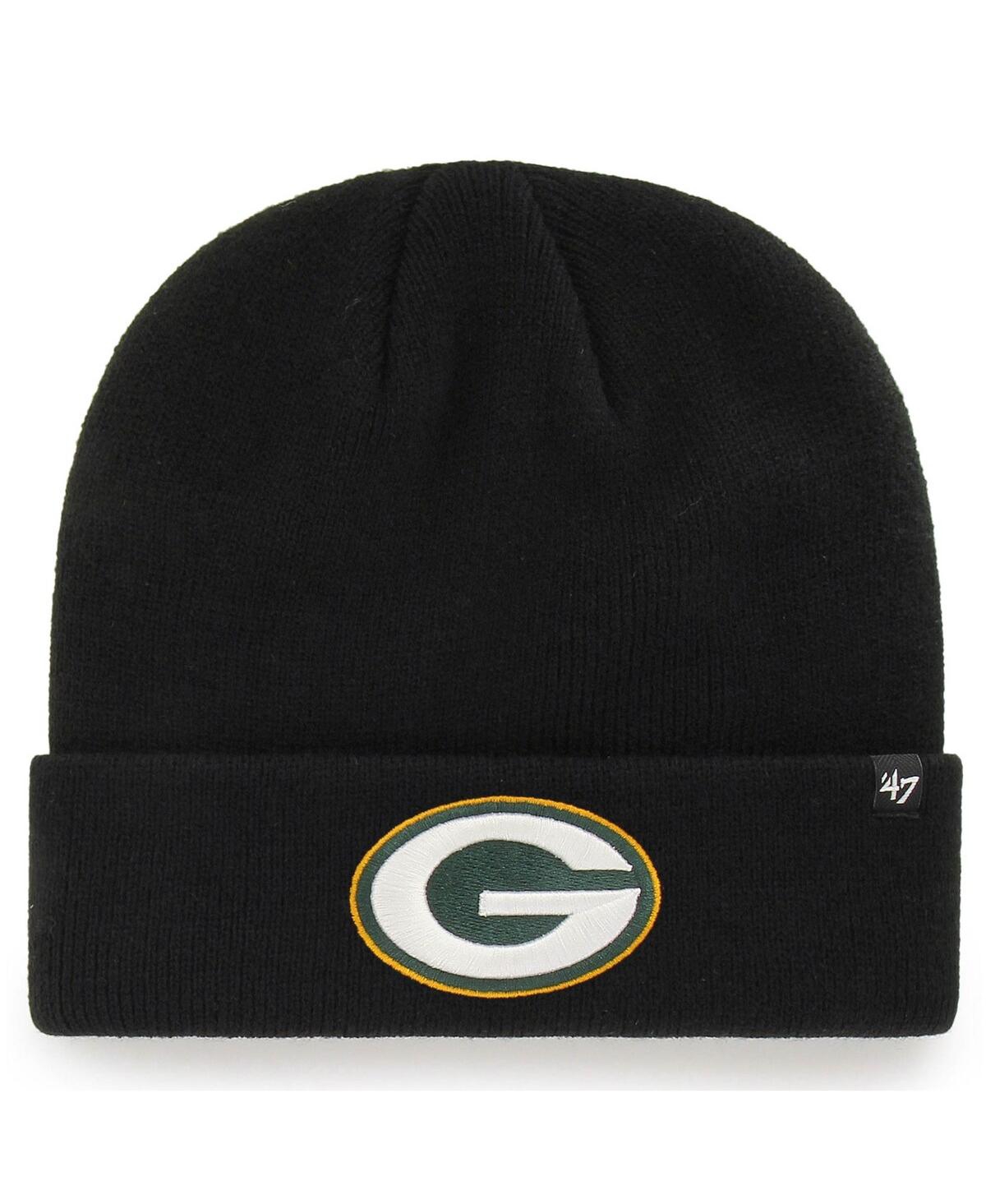 47 Brand Men's '47 Black Green Bay Packers Secondary Basic Cuffed Knit Hat