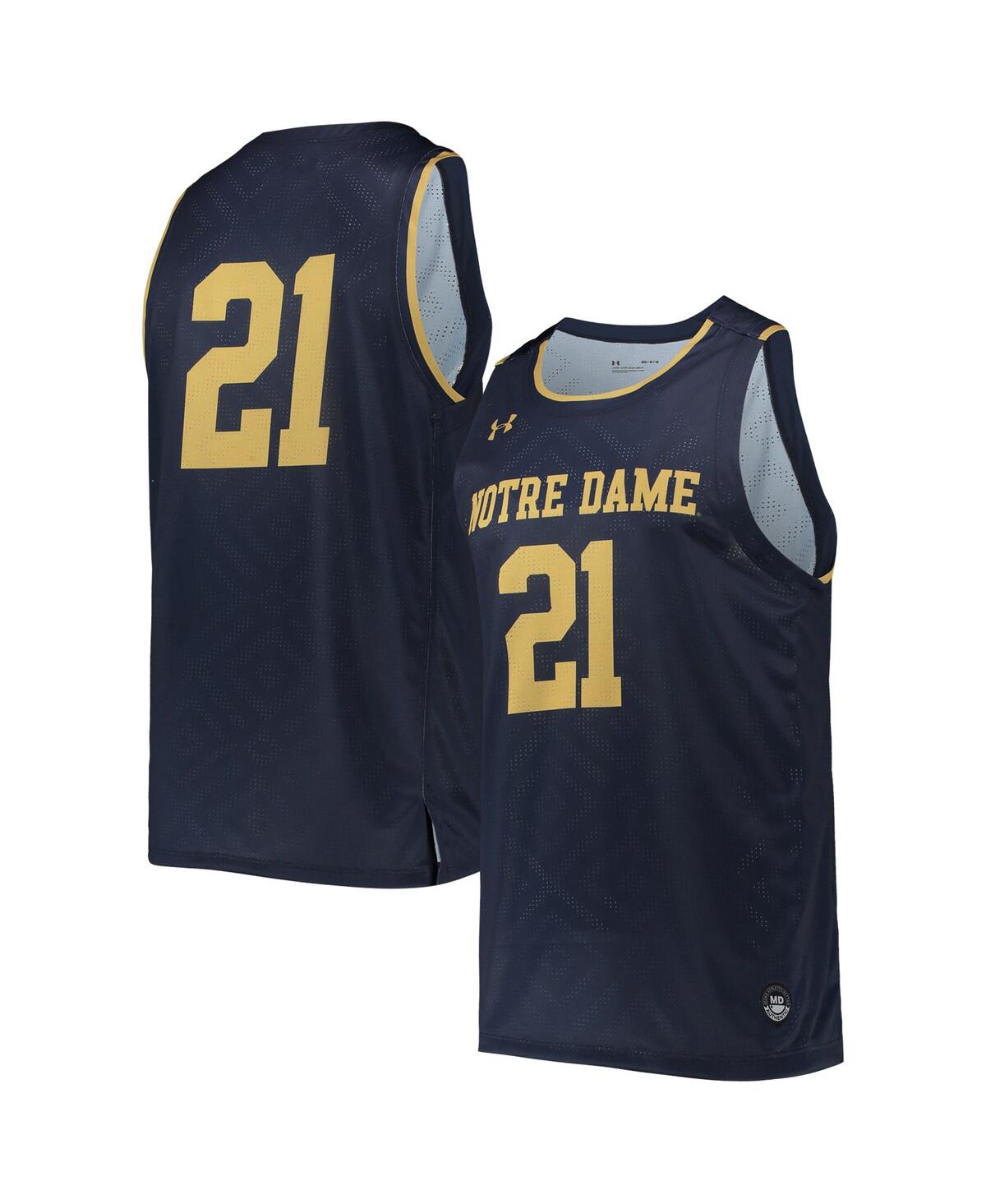 Men's Under Armour #21Notre Dame Fighting Irish Alternate Replica Basketball Jersey - Navy