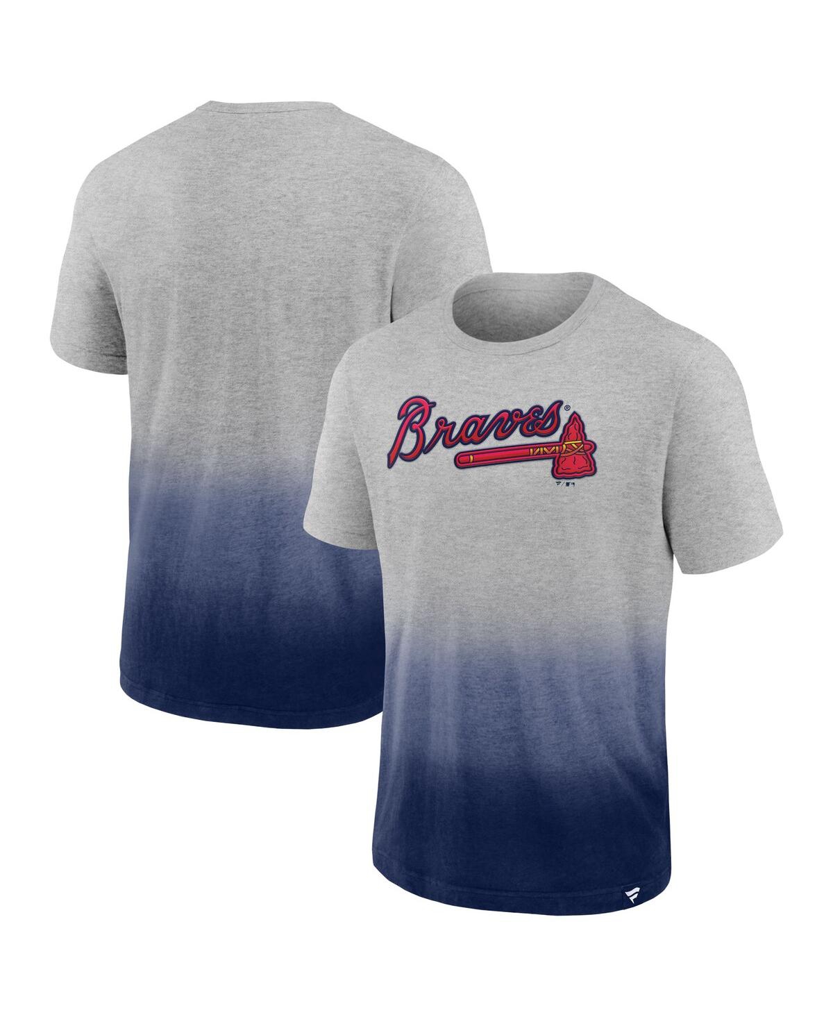 Men's Heathered Red Atlanta Braves Distressed Team Logo Triblend T-Shirt