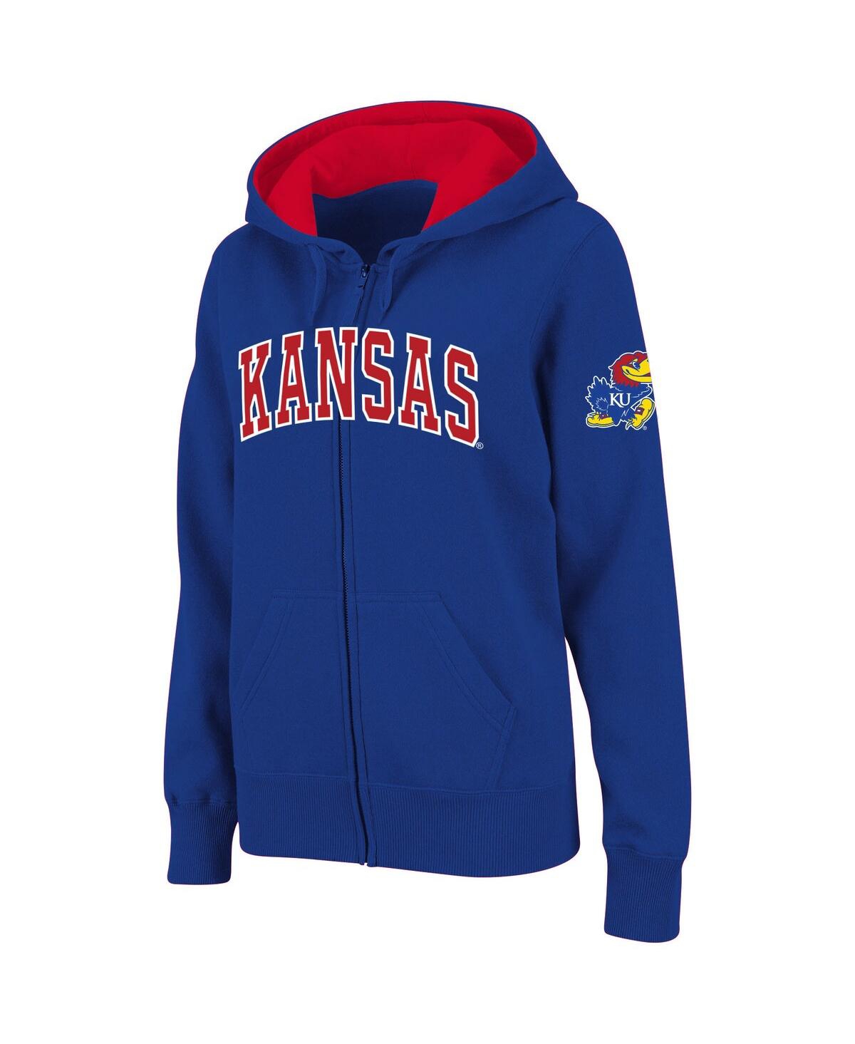 Colosseum Stadium Athletic Royal Kansas Jayhawks Arched Name Full-zip Hoodie In Royal