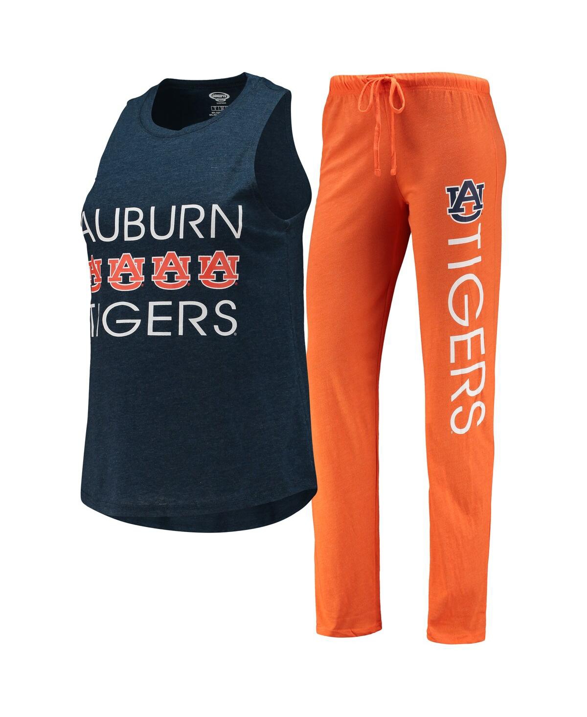 Shop Concepts Sport Women's  Orange, Navy Auburn Tigers Tank Top And Pants Sleep Set In Orange,navy
