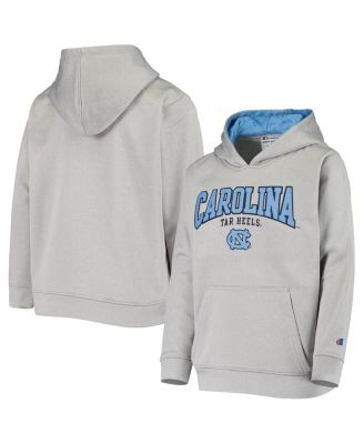 Big Boys Champion Heathered Charcoal North Carolina Tar Heels Field Day  Stretched Text Pullover Hoodie - Macy's