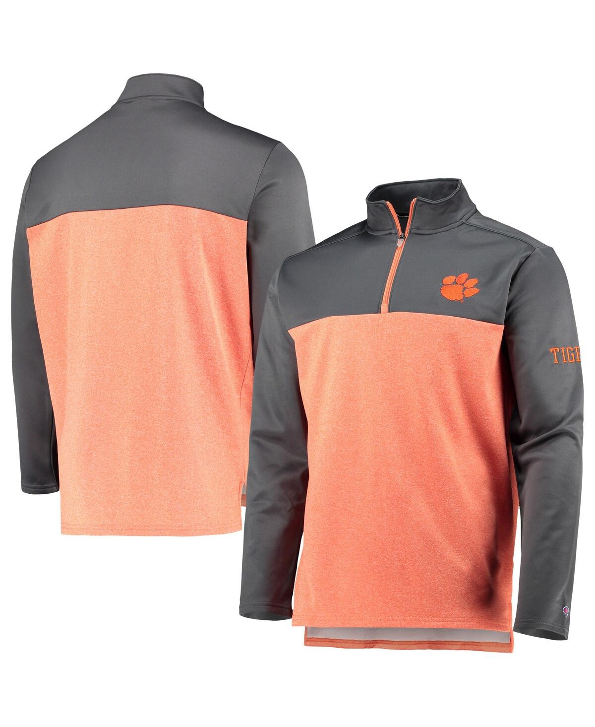Shop Champion Men's  Orange Clemson Tigers Gameday Quarter-zip Jacket