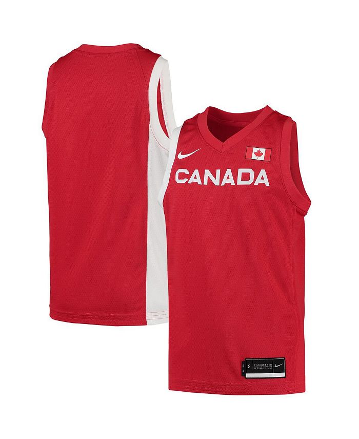 Nike Big Boys Red Canada Basketball 2020 Summer Olympics Replica Team ...