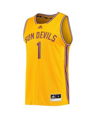 Men's #1 Gold Arizona State Sun Devils Reverse Retro Jersey