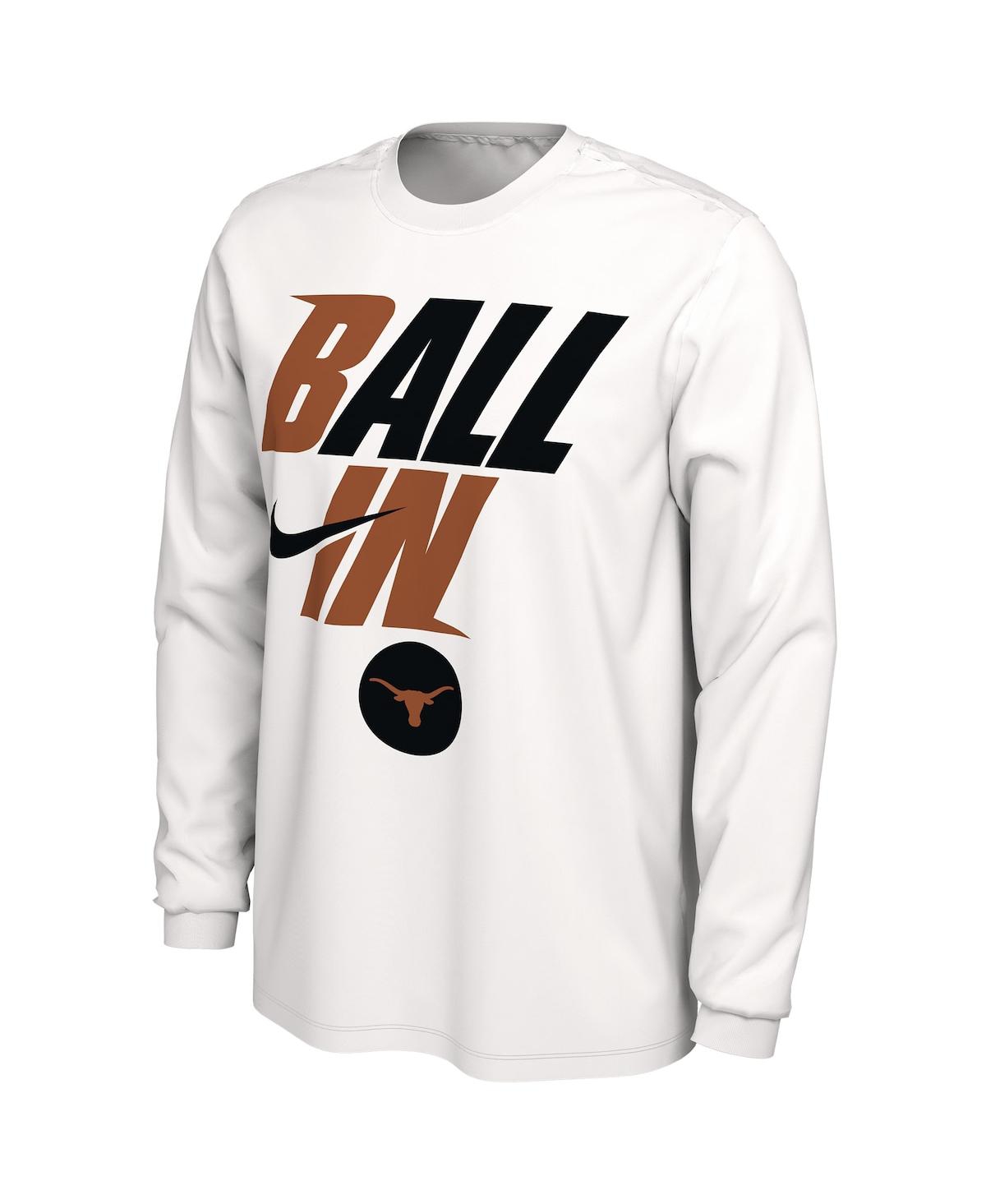 Shop Nike Men's  White Texas Longhorns Ball In Bench Long Sleeve T-shirt