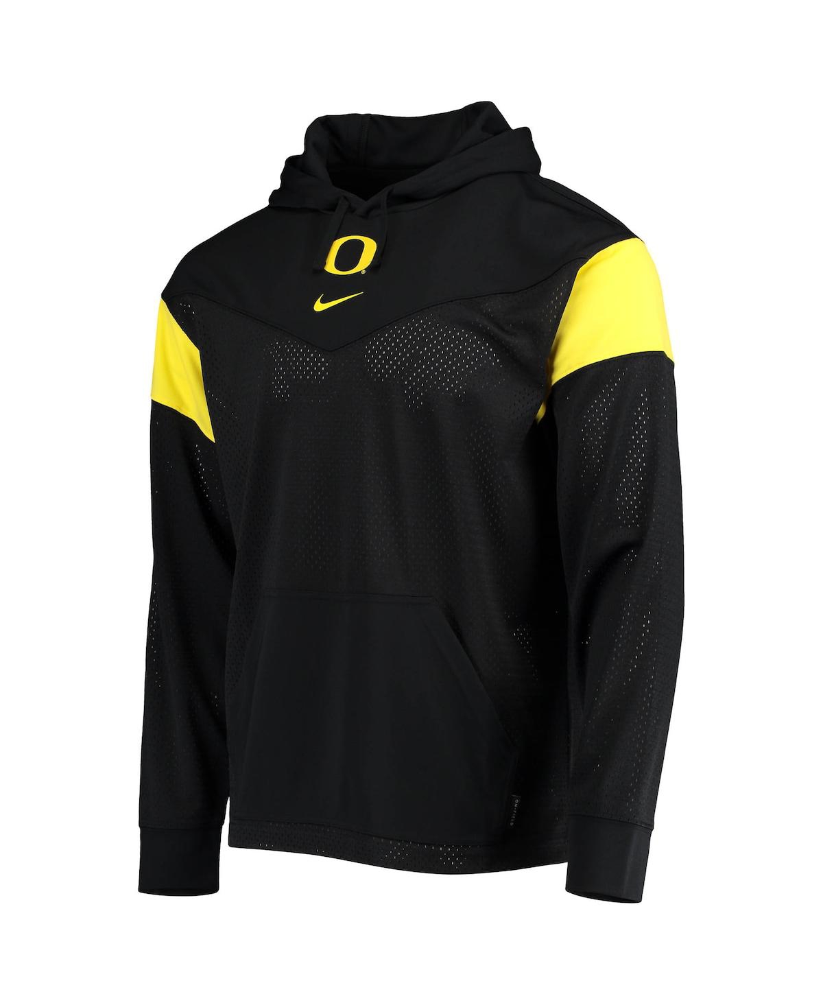 Shop Nike Men's  Black Oregon Ducks Sideline Jersey Pullover Hoodie