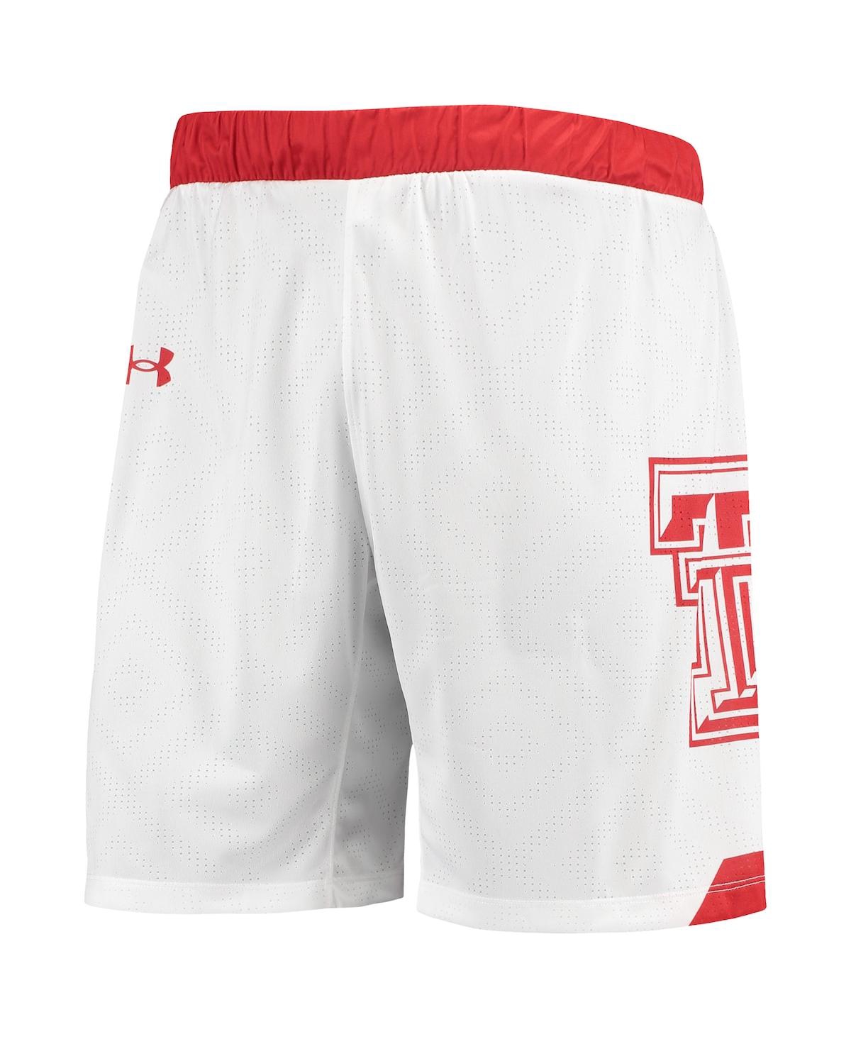 Shop Under Armour Men's  White Texas Tech Red Raiders Alternate Replica Basketball Shorts