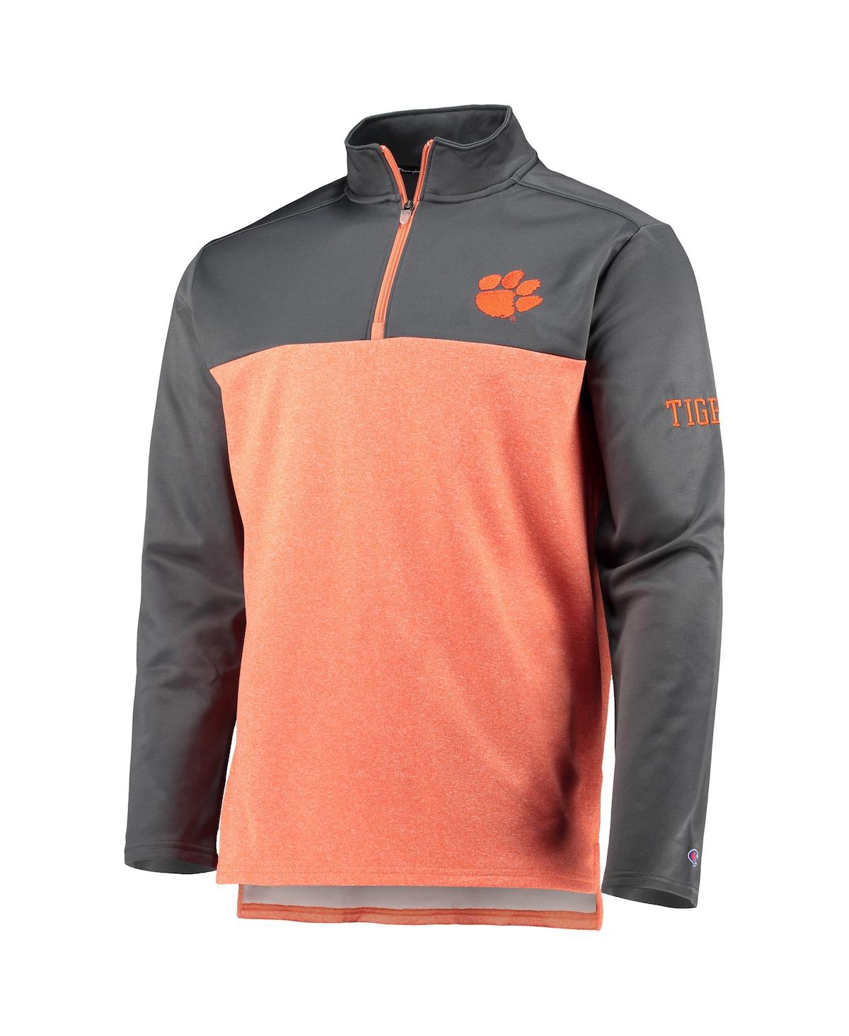 Shop Champion Men's  Orange Clemson Tigers Gameday Quarter-zip Jacket