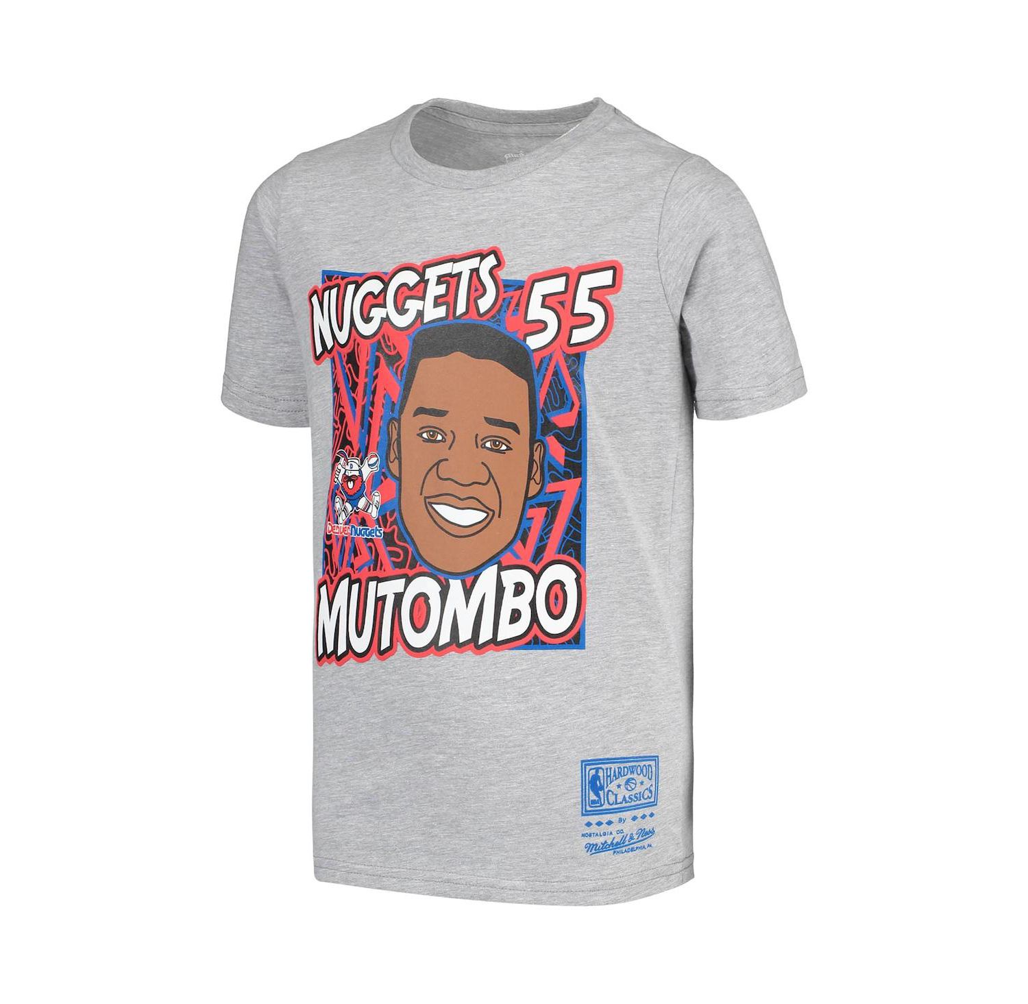 Big Boys Dikembe Mutombo Gray Denver Nuggets Hardwood Classics King of the Court Player T-shirt