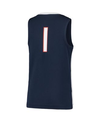 Big Boys #1 Navy Virginia Cavaliers Team Replica Basketball Jersey