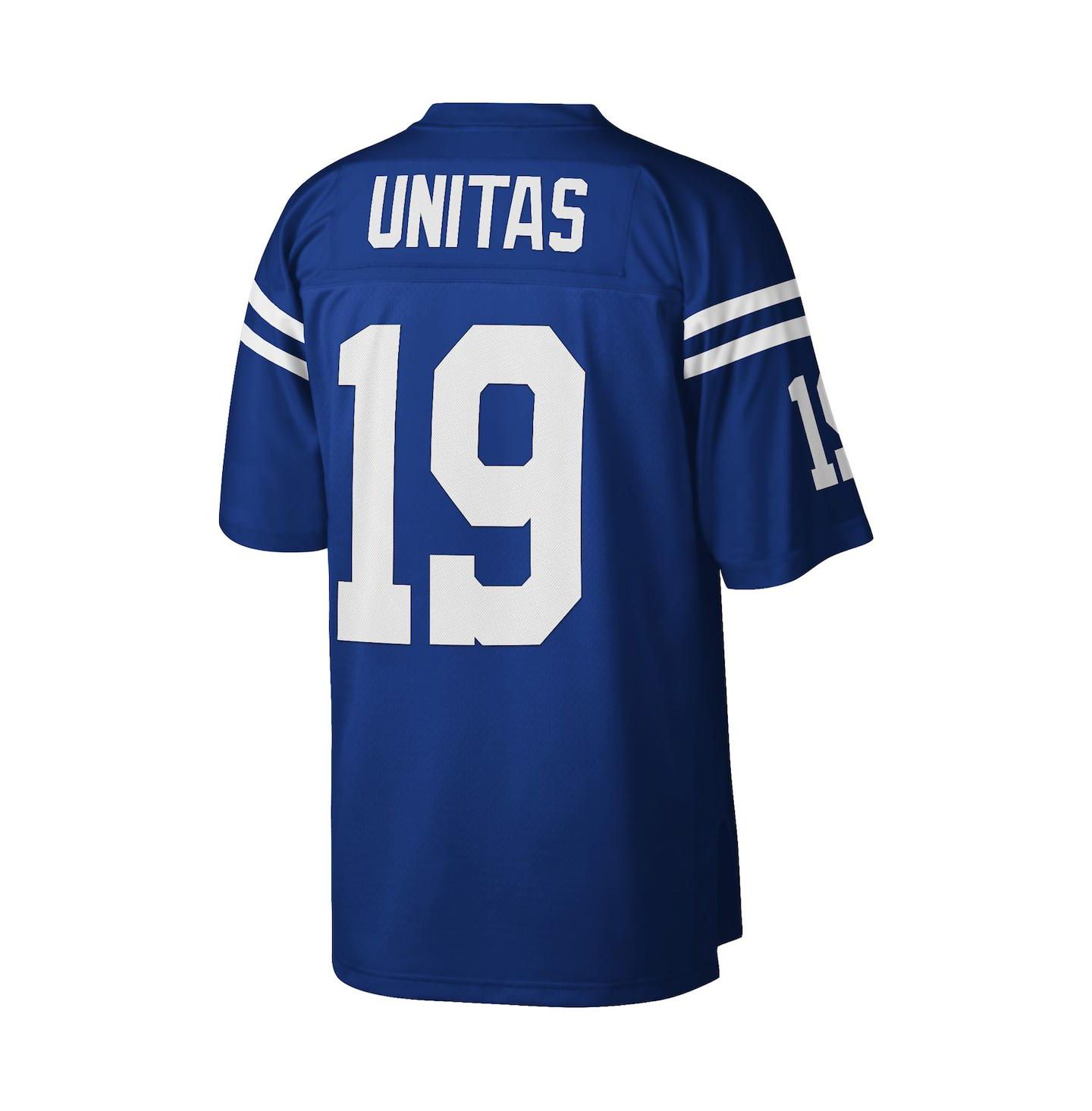 Мужской топ Mitchell & Ness Johnny Unitas Royal Baltimore Colts Legacy Replica Jersey — фото 4
