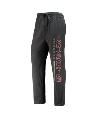 Men's Heathered Charcoal, Crimson Alabama Crimson Tide Meter T-shirt and Pants Sleep Set