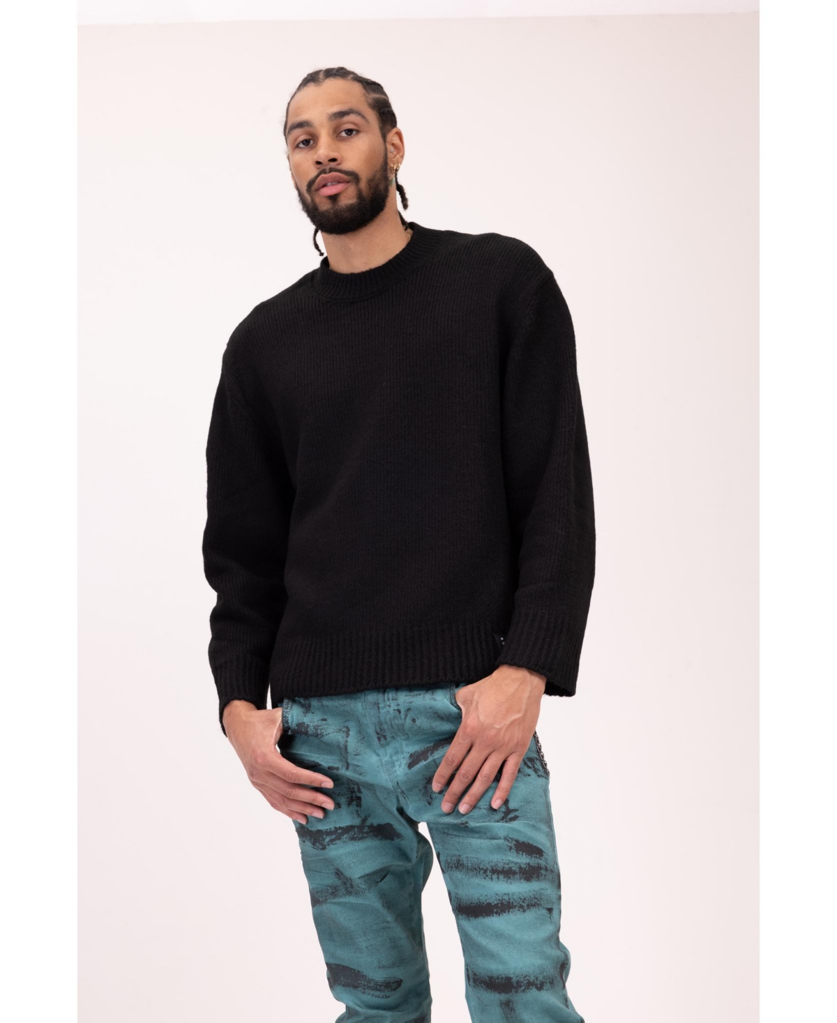 Men's Modern Oversized Bold Sweater - Black