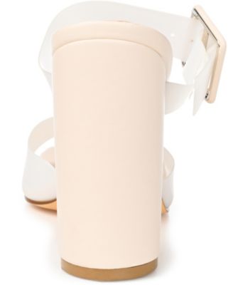 Women's Luca Vinyl Double Strap Block Heel Dress Sandals
