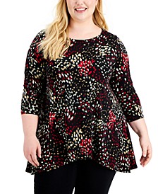 Plus Size Printed Swing Top, Created for Macy's
