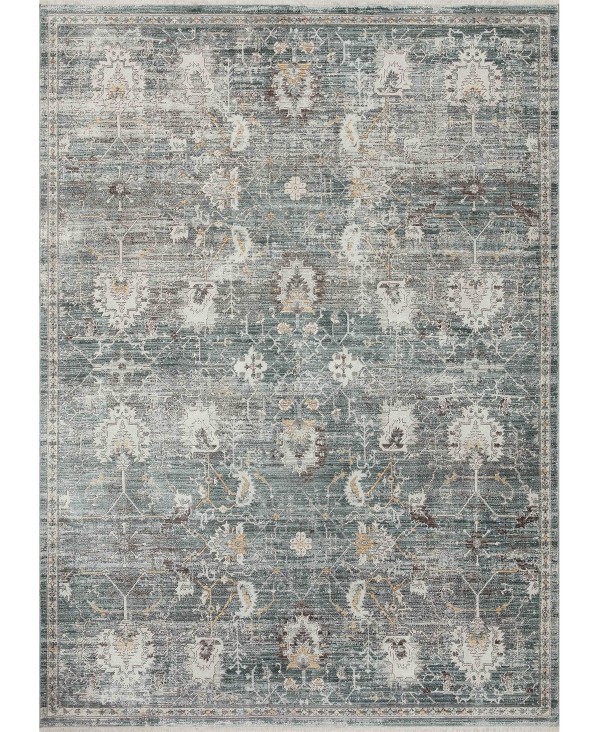 Loloi Bonney Bny-03 7'10in x 10'2in Area Rug - Aqua, Ivory