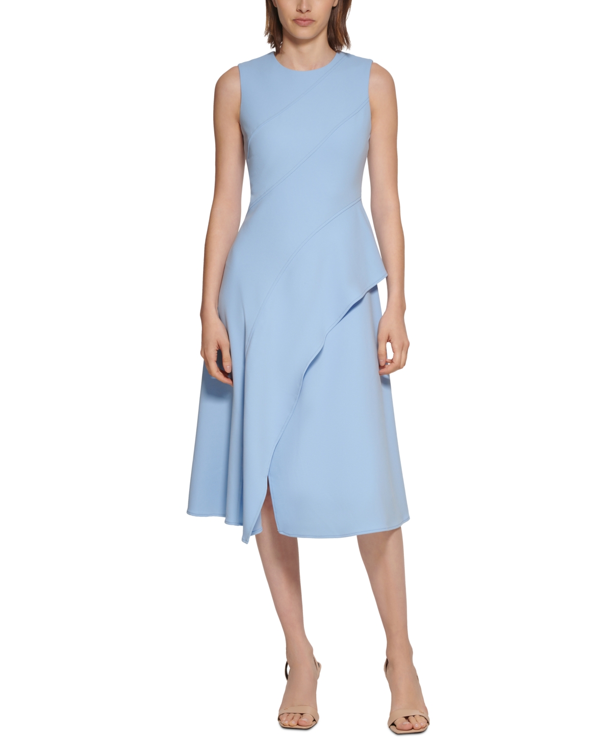 Calvin Klein Asymmetric A-line Dress In Serene | ModeSens