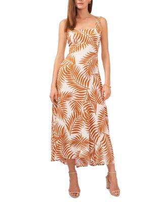 MSK Printed Smocked-Back Maxi Dress 