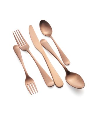 Rhiannon Copper Satin 20-Piece Flatware Set, Service for 4