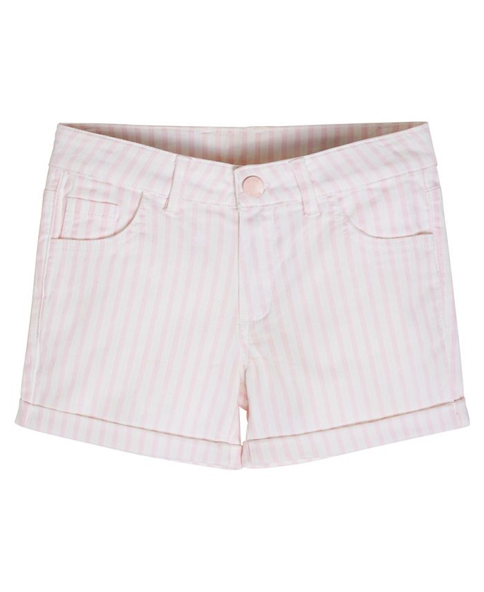 GUESS Big Girls Striped Stretch Bull Denim Shorts - Macy's
