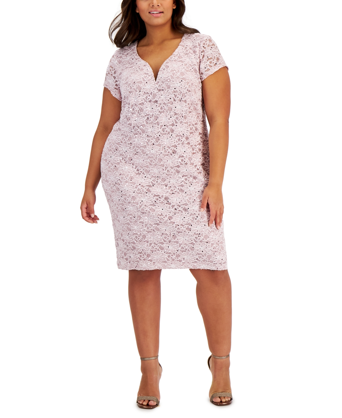 Connected Plus Size Lace Dress