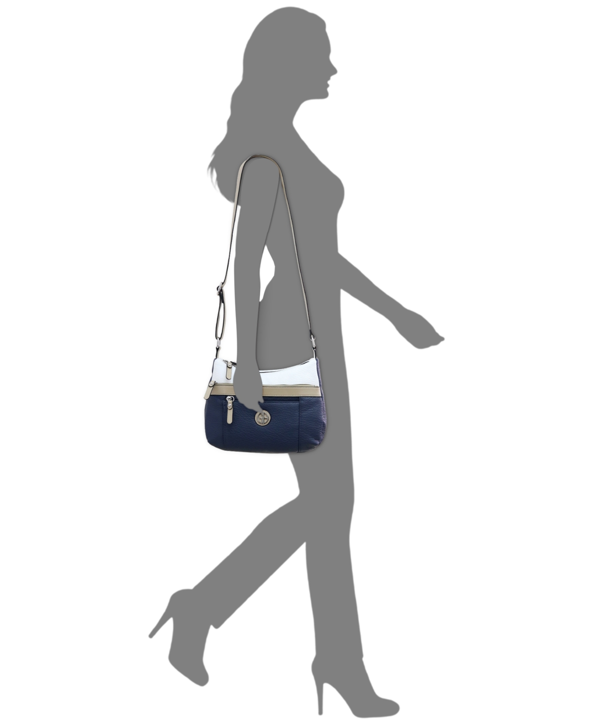 Giani Bernini Colorblock Pebble Hobo, Created for Macy's -oatmeal/nvy
