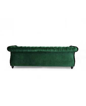 Noble House Somerville Chesterfield Tufted Jewel Toned Sofa with Scroll ...