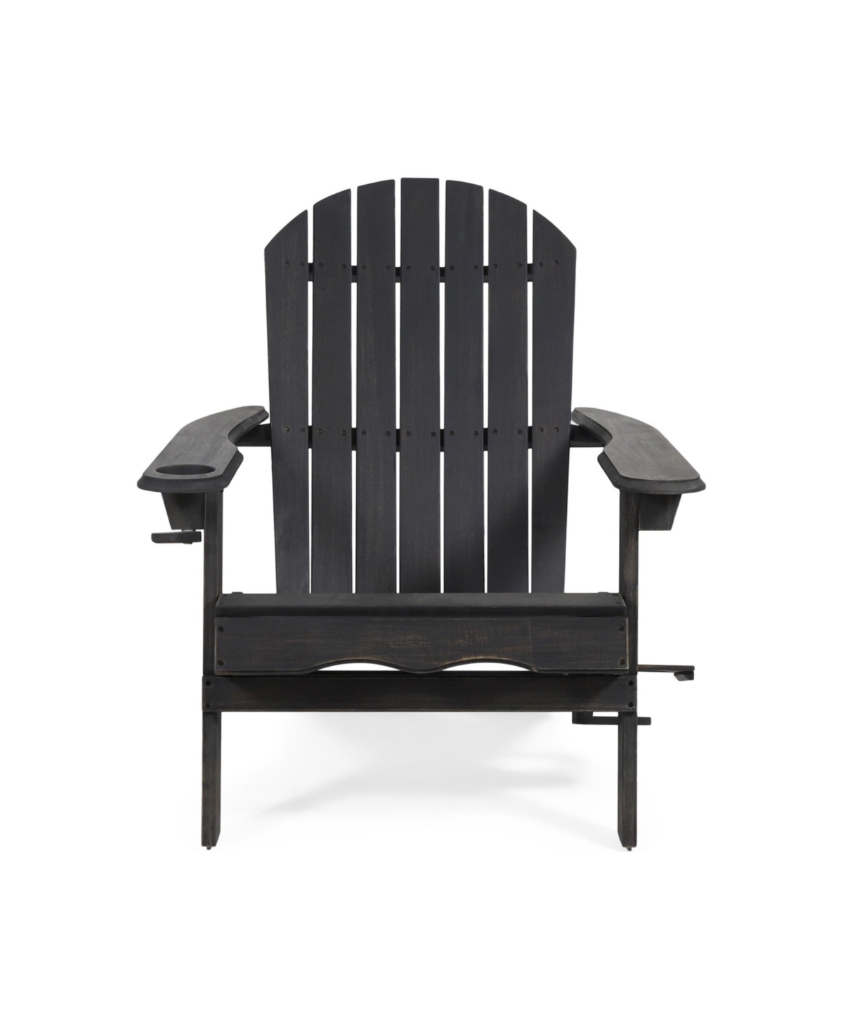 Shop Noble House Bellwood Outdoor Acacia Folding Adirondack Chair In Dark Gray