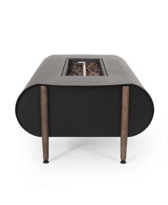 Vernon Outdoor Rectangular Fire Pit with Tank Holder