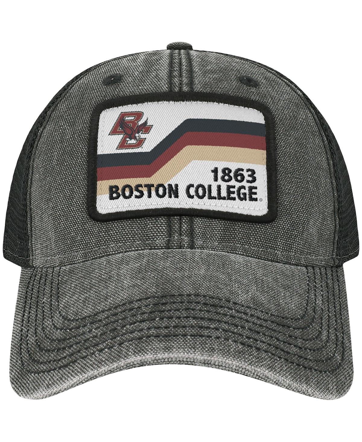 Shop Legacy Athletic Men's Black Boston College Eagles Sun & Bars Dashboard Trucker Snapback Hat