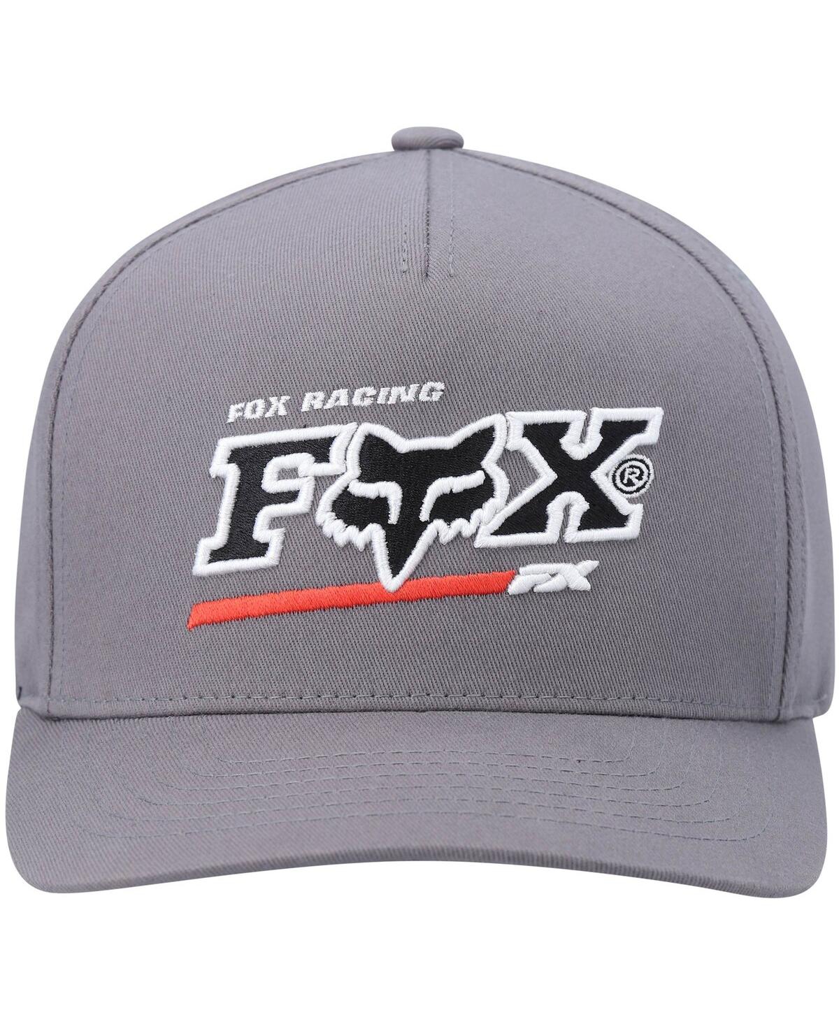 Shop Fox Men's Gray  Racing Powerband Snapback Hat