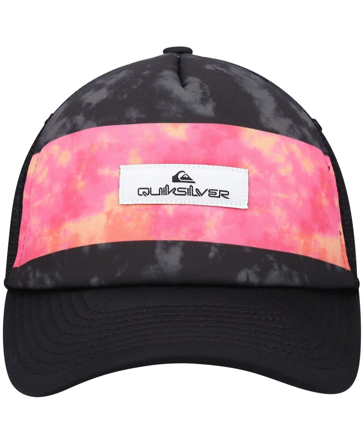 Shop Quiksilver Men's  Black Pidgeon Chicken Trucker Snapback Hat