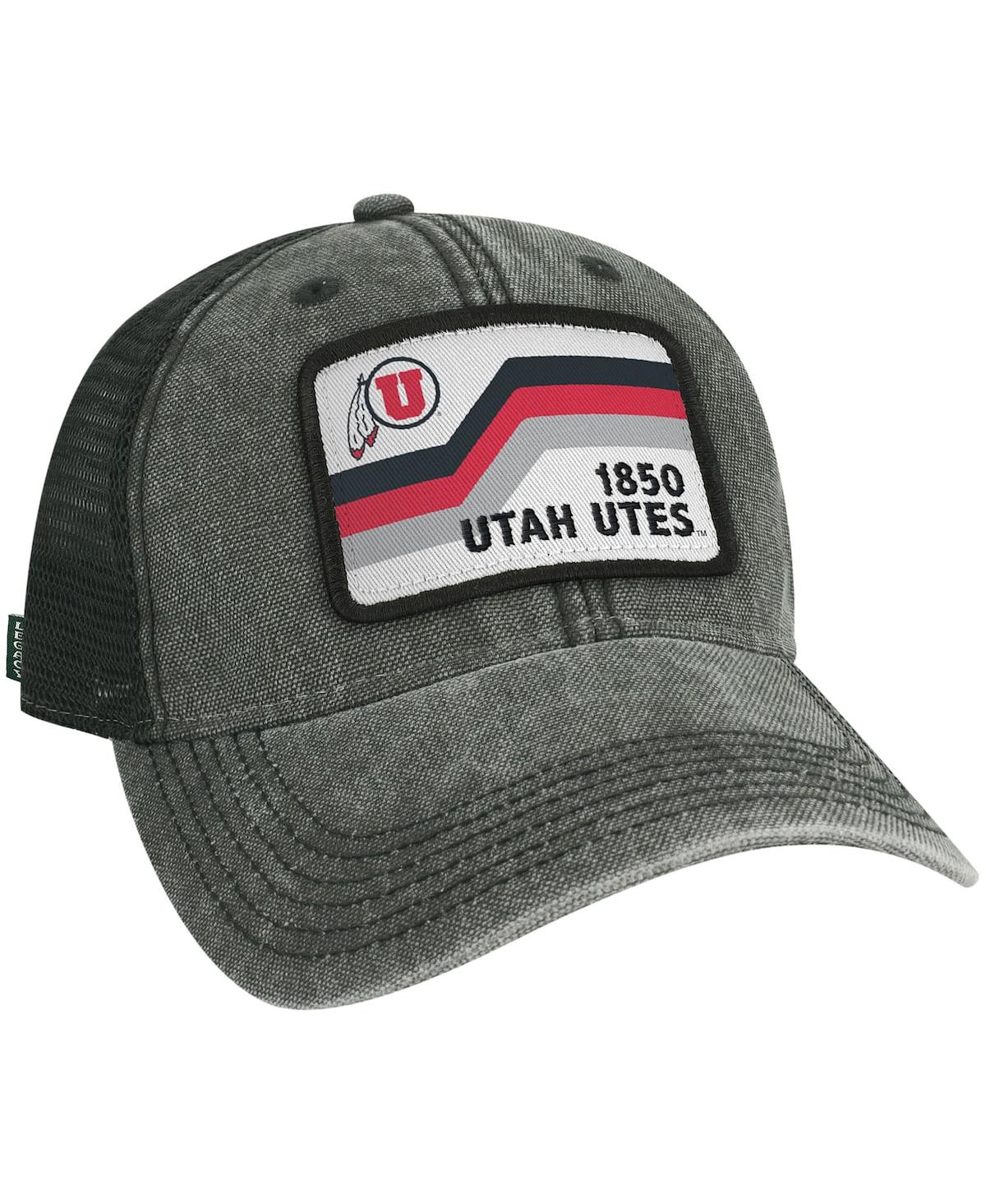 LEGACY ATHLETIC MEN'S BLACK UTAH UTES SUN & BARS DASHBOARD TRUCKER SNAPBACK HAT 
