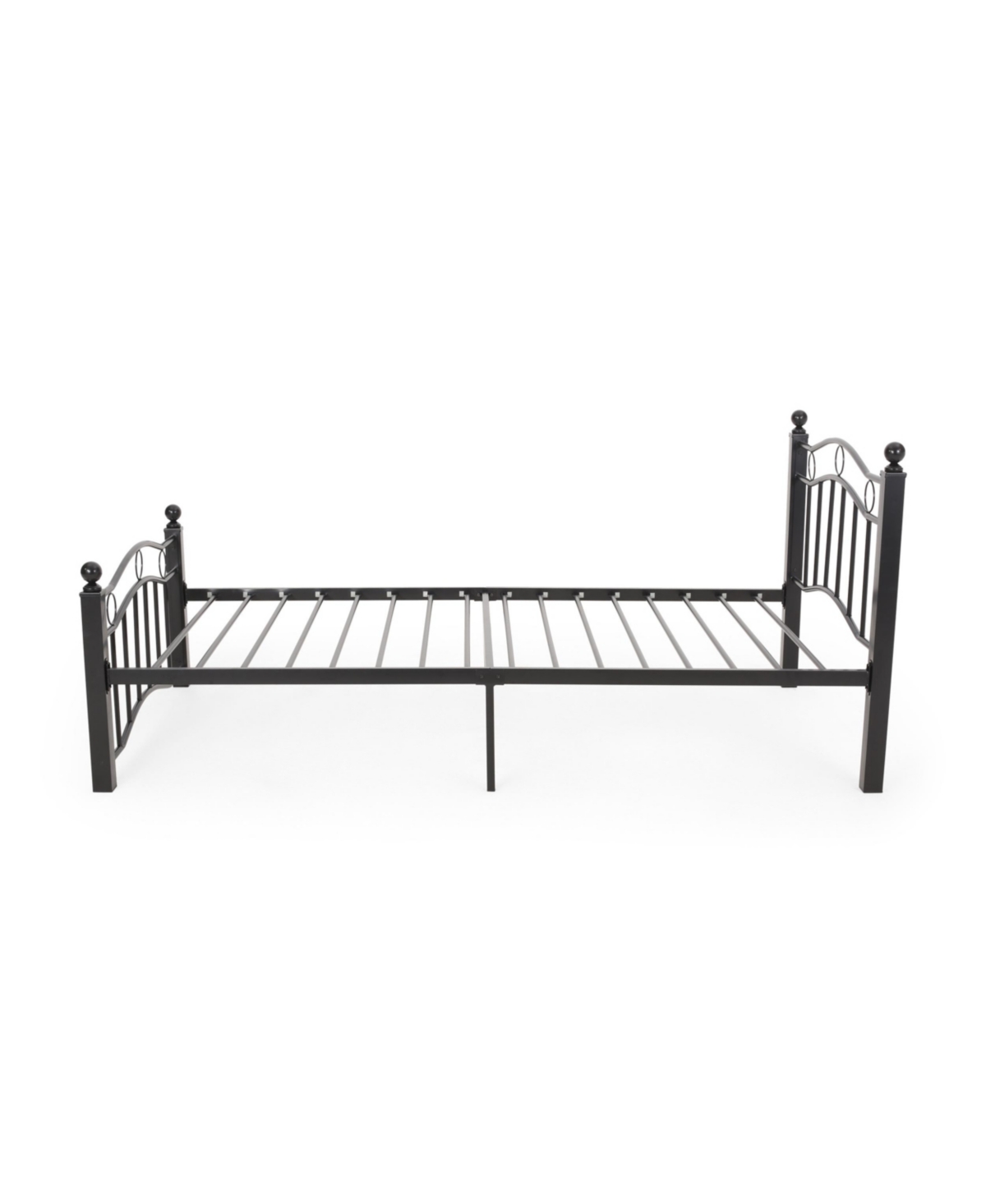 Noble House Bouvardia Contemporary Iron Bed Frame, Twin In Black