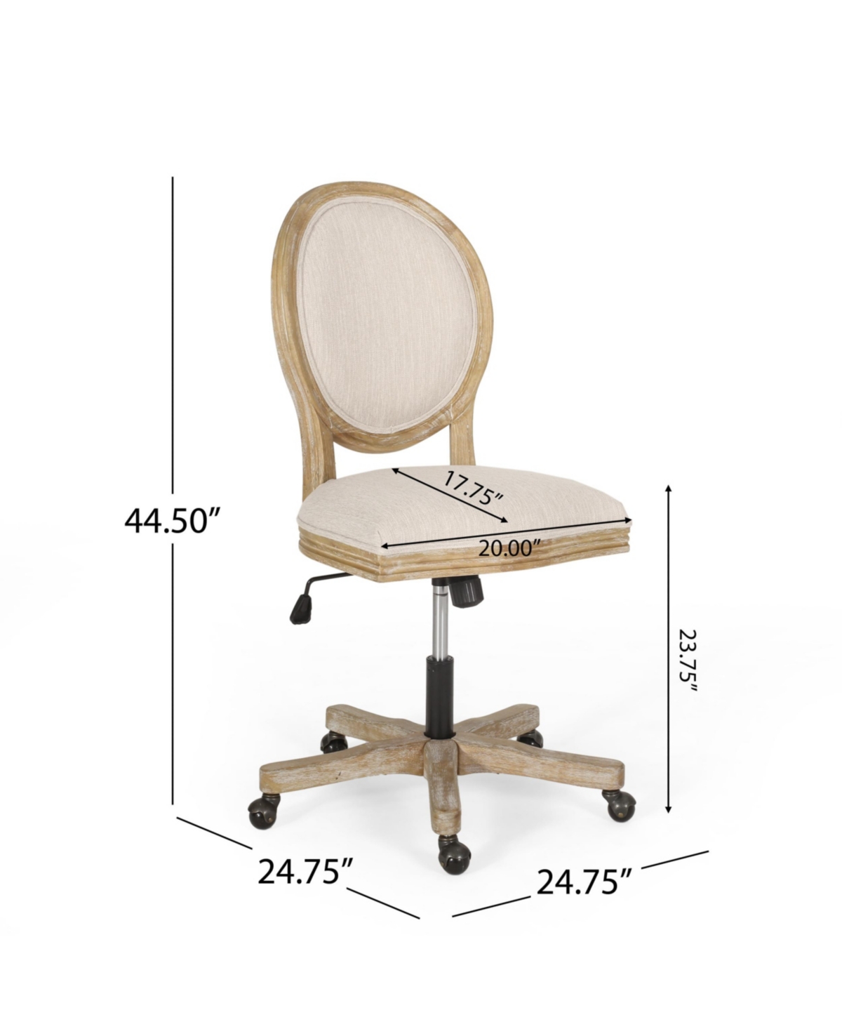 NOBLE HOUSE PISHKIN FRENCH COUNTRY UPHOLSTERED SWIVEL OFFICE CHAIR