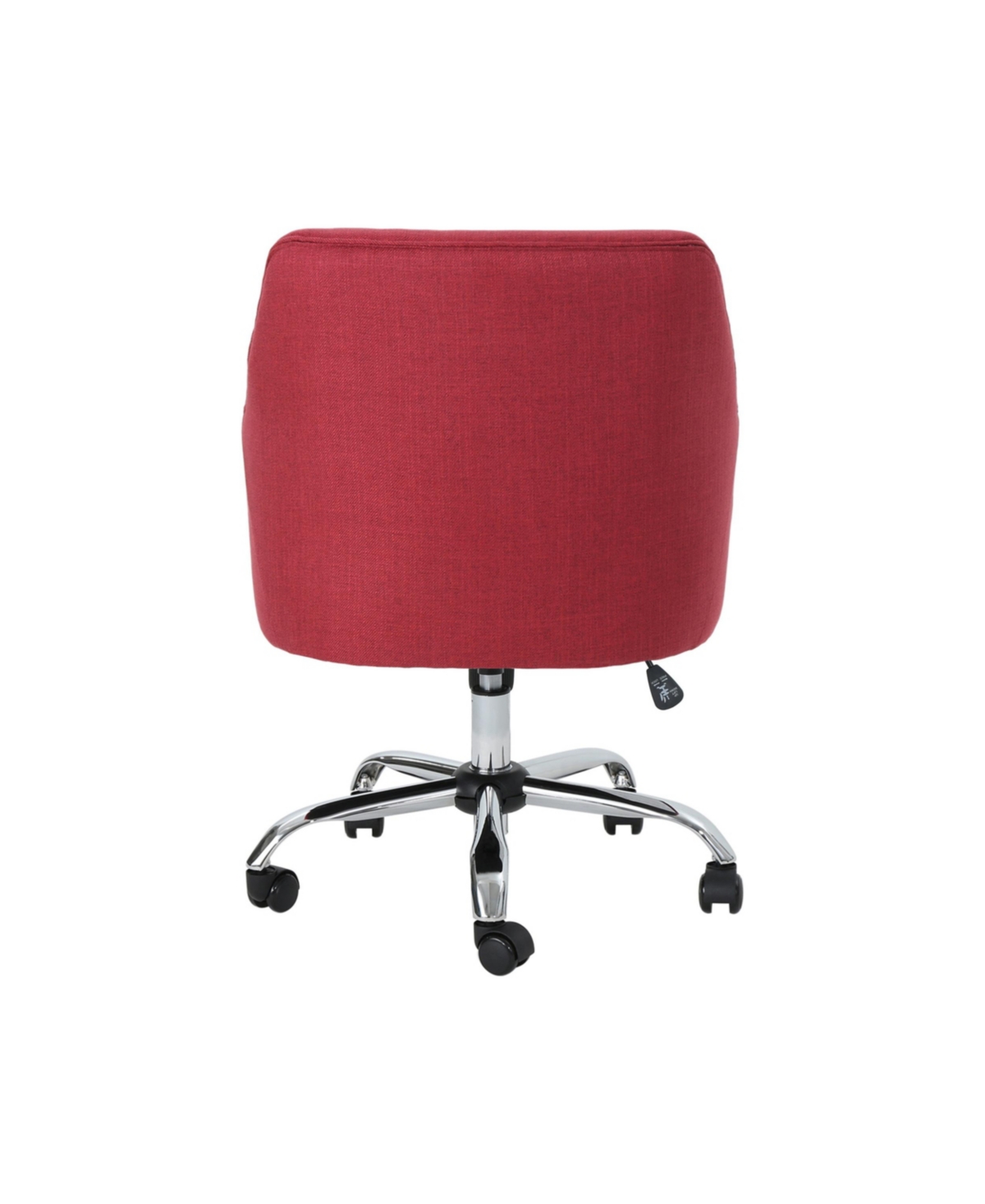 Noble House Johnson Mid Century Modern Fabric Home Office Chair With Chrome Base In Red