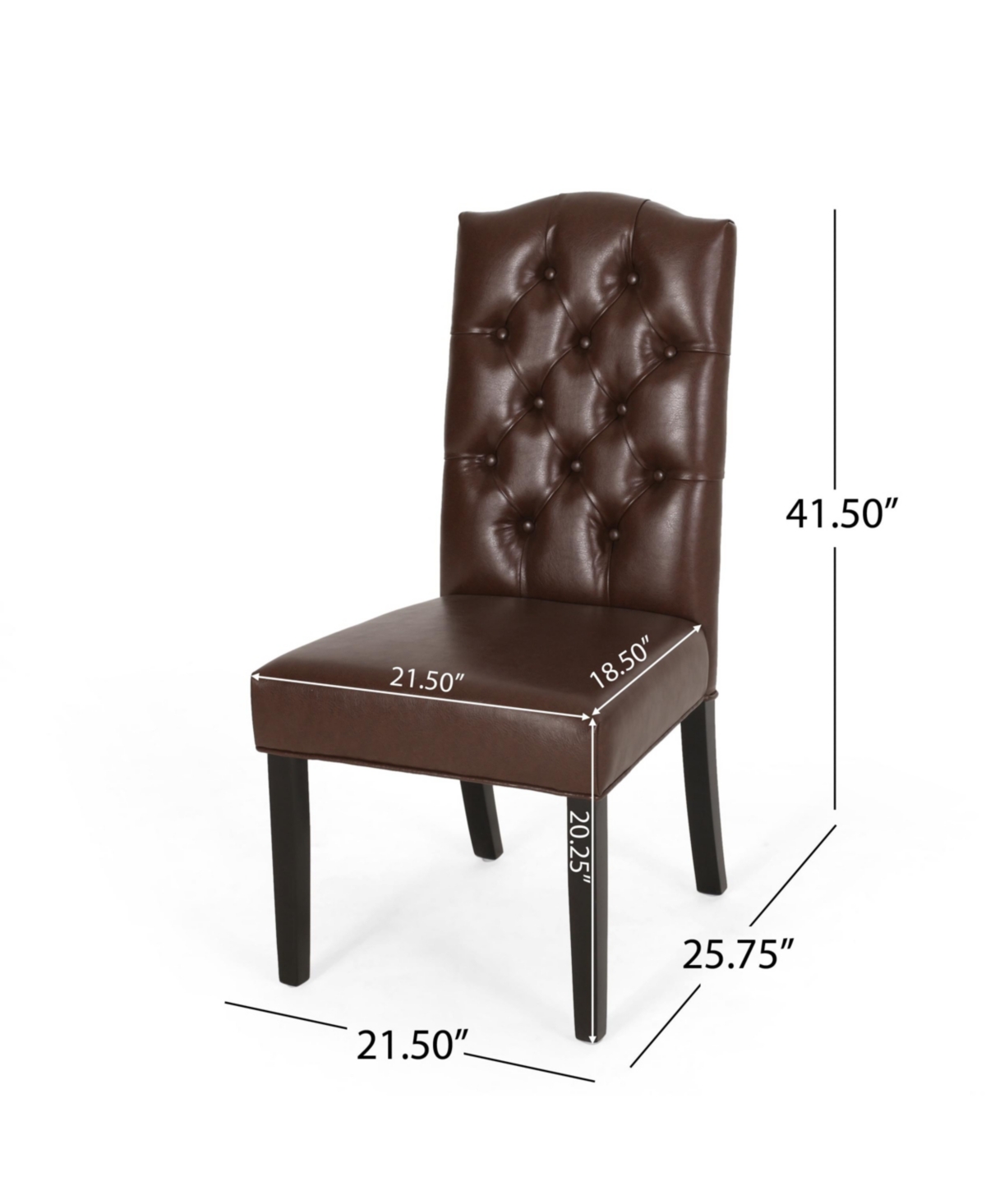 Noble House Harriet Contemporary Tufted Dining Chairs Set, 2 Piece In Dark Brown