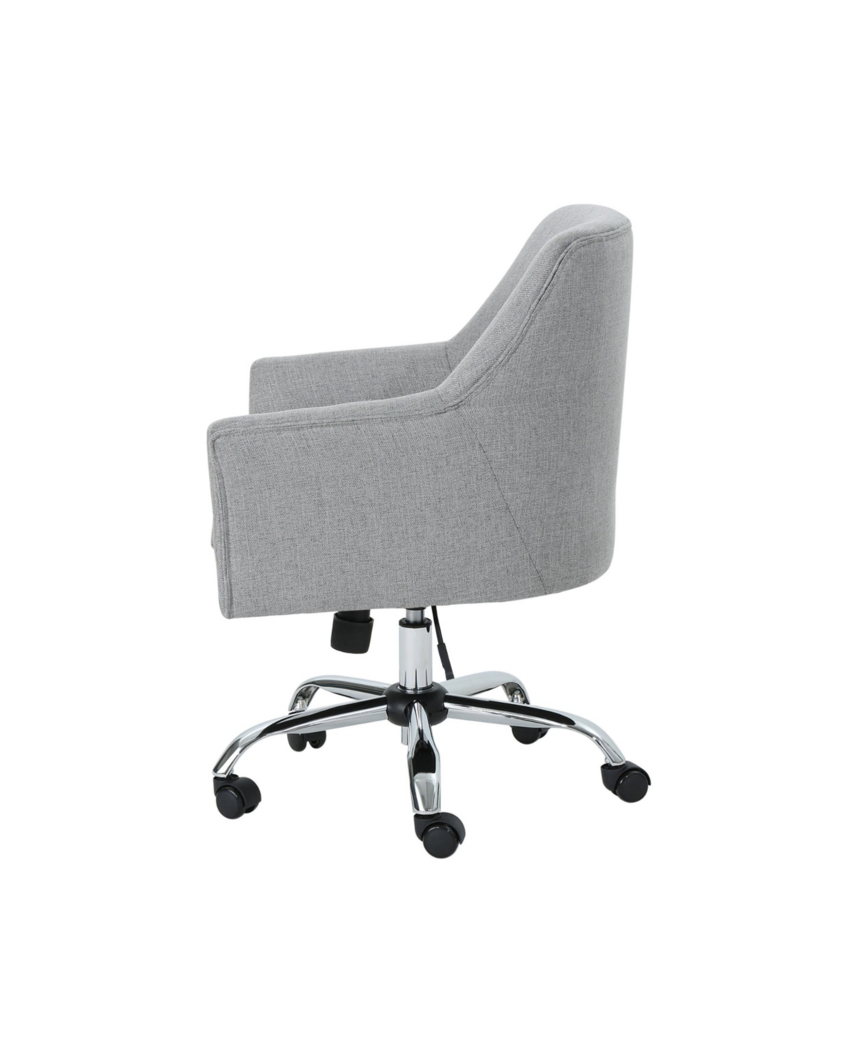 Noble House Johnson Mid Century Modern Fabric Home Office Chair With Chrome Base In Gray