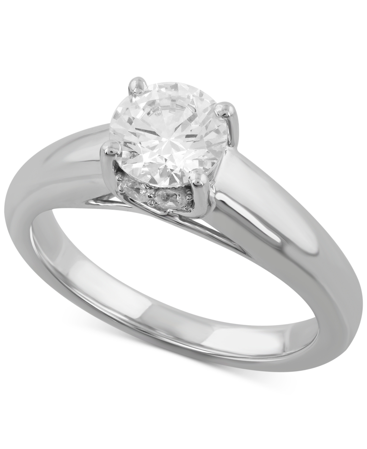 Shop Macy's Diamond Solitaire Engagement Ring (1 Ct. T.w.) In 14k White Gold