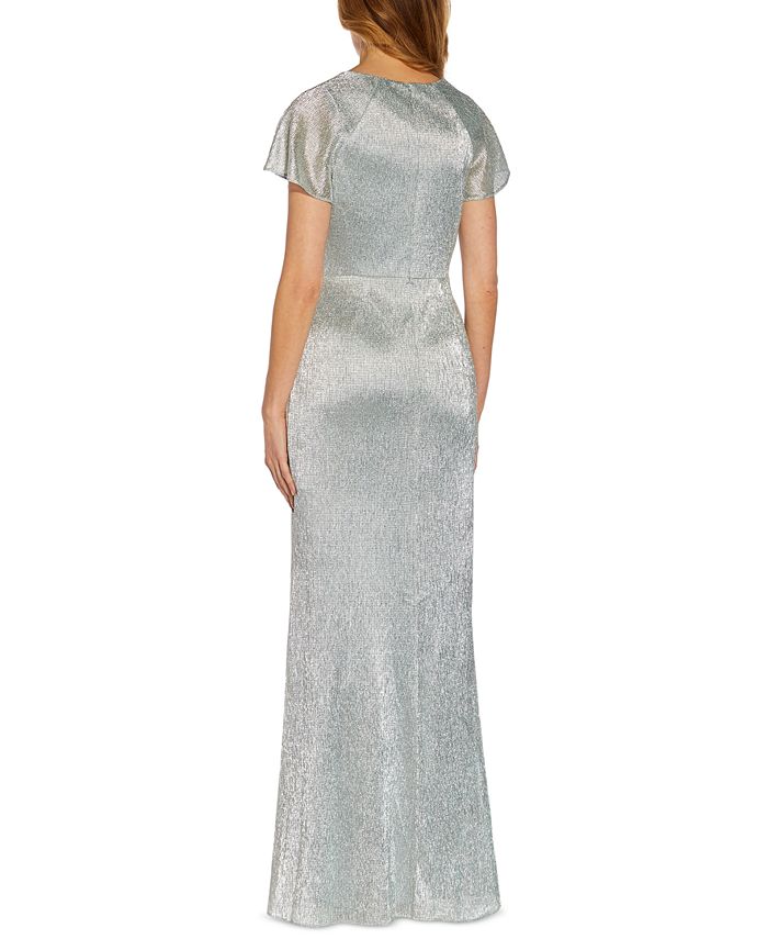 Adrianna Papell Women's Metallic Twist-Front Gown - Macy's