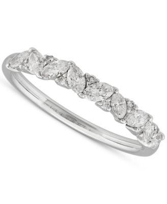 Macy's - Diamond Marquise & Round Band (1/2 ct. t.w.) in 14k White Gold