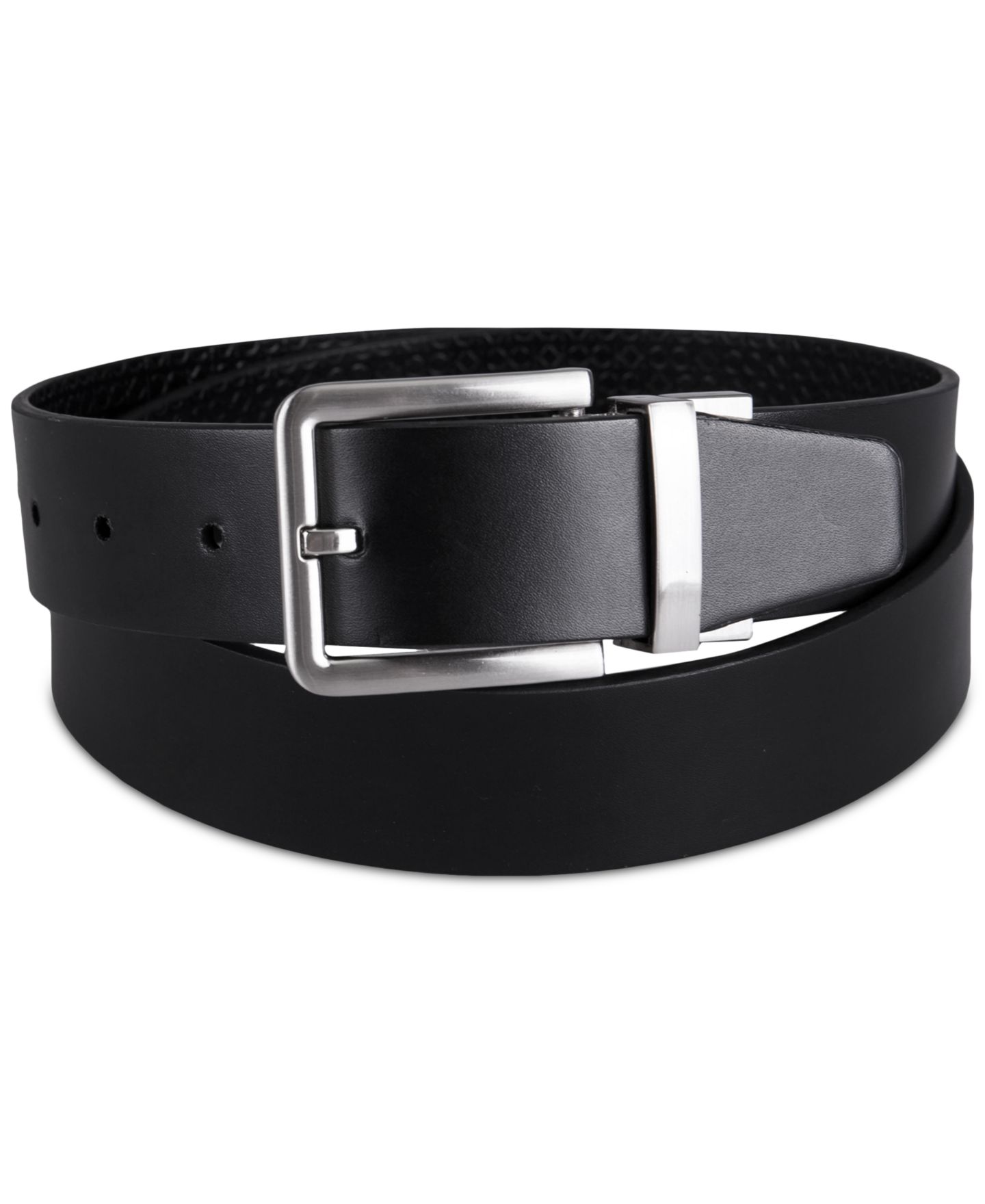 Мужской ремень Calvin Klein Micro Logo Strap Reversible Casual Belt, цвет: Чёрный — фото 2