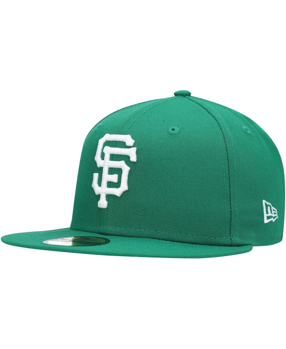 Shop New Era Men's  Green San Francisco Giants Logo White 59fifty Fitted Hat