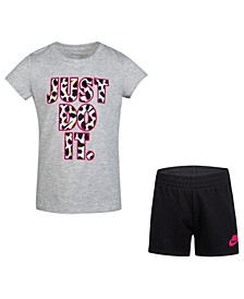 Little Girls on the Spot Shorts and T-shirt, 2 Piece Set
