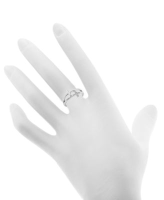 Diamond Double East-West Cross Ring (1/10 ct. t.w.) in Sterling Silver