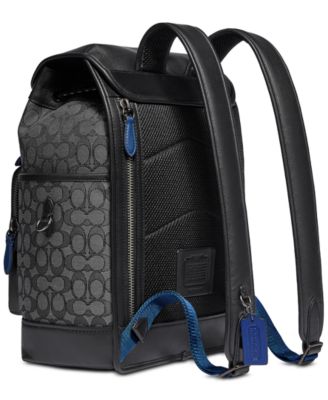 League Flap Backpack In Signature Jacquard COACH Men main image 2