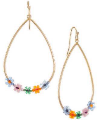 Photo 1 of Style & Co Beaded Flower Pear Drop Earrings, Created for Macy's