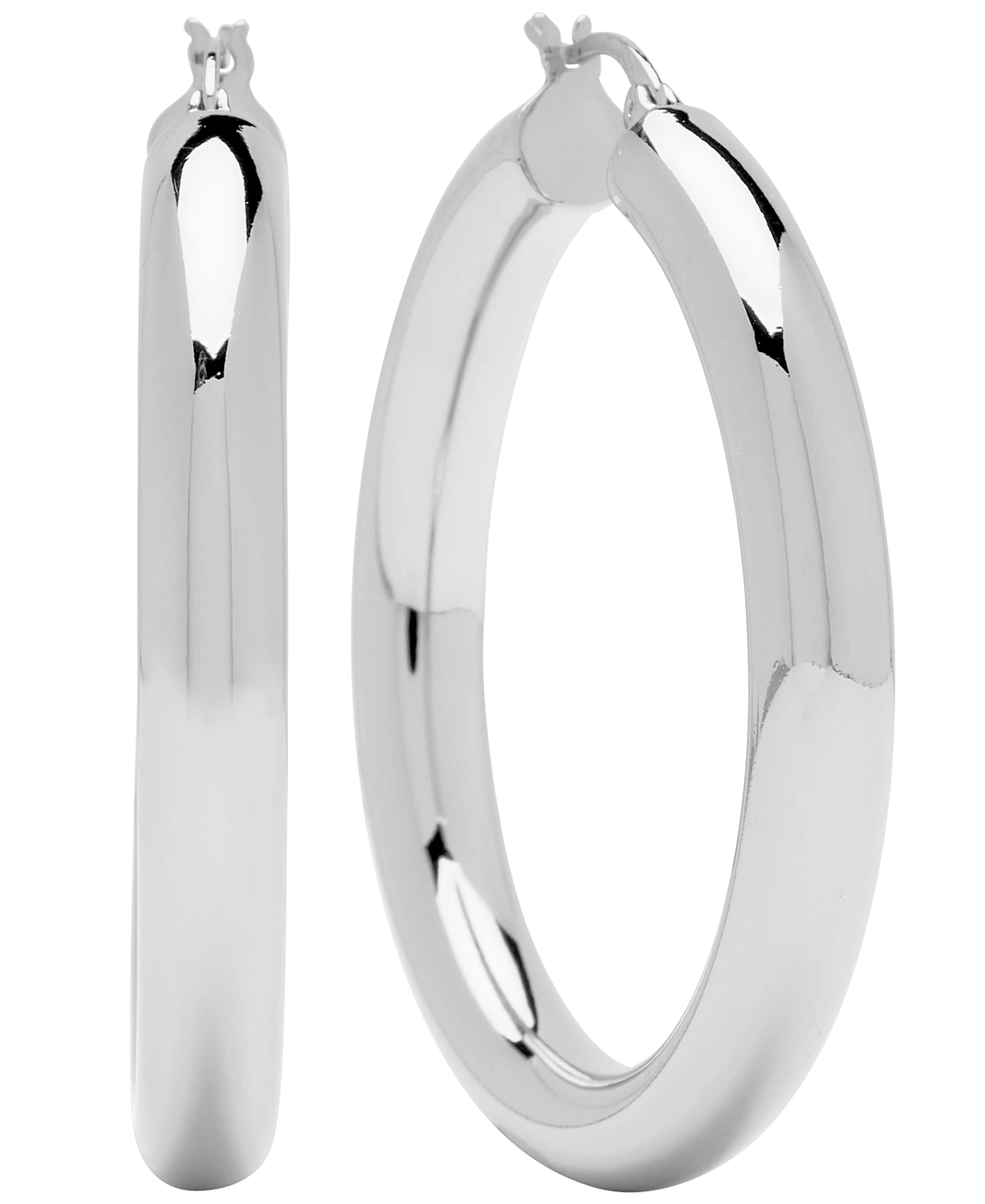 Tube hoop earrings silver clearance