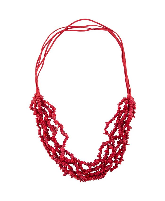 Coral outlet chip necklace